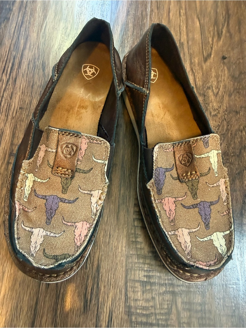 Ariat Metallic Bronze Pink Steerhead Leather Cruiser Slip On Loafers 10042524 8
